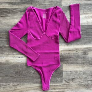 Free People | Meg Intimately Seamless V Neck Long Sleeve Body Suit